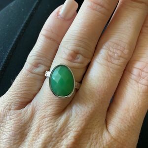 Green stone ring